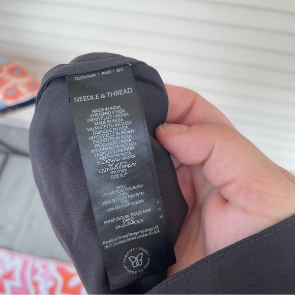 Needle & Thread Sequin Tiered Mini Dress in Graphite Size 18 (NWT) - Picture 9 of 10